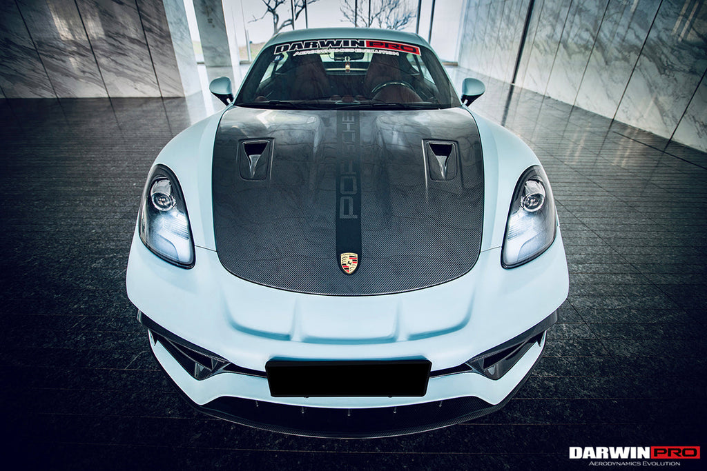 DarwinPRO 2021-2025 Porsche 718 Cayman & Boxster Stuttmate Part Carbon Fiber Front Bumper With ACC Hole