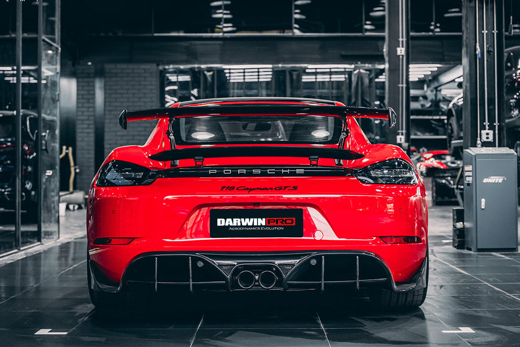 DarwinPRO 2016-2024 Porsche 718 Cayman & Boxster Stuttmate Carbon Fiber Rear Diffuser - DarwinPRO Aerodynamics