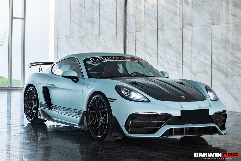 DarwinPRO 2021-2025 Porsche 718 Cayman & Boxster Stuttmate Part Carbon Fiber Front Bumper With ACC Hole