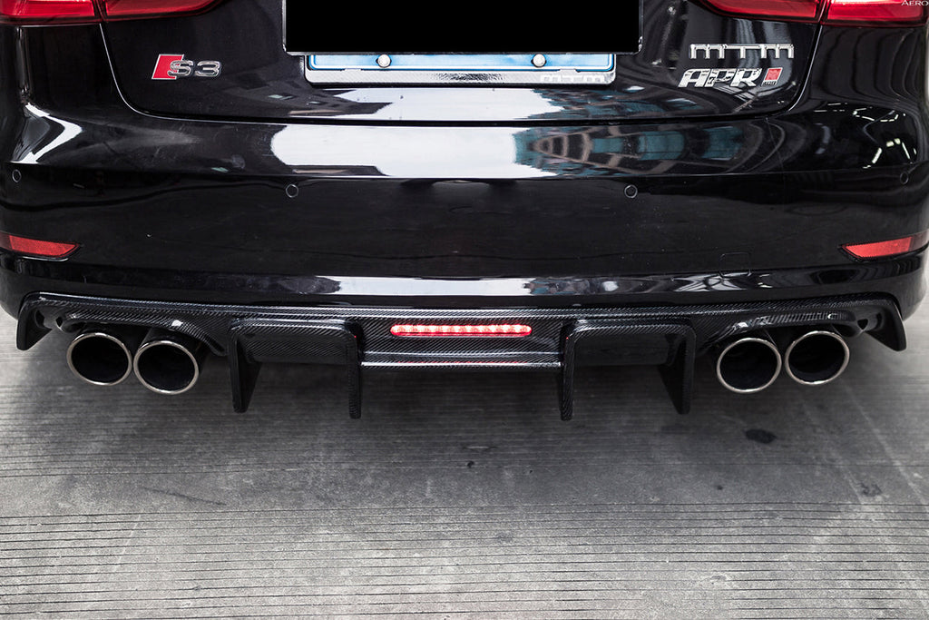 2013-2016 Audi S3 & A3 Sline Sedan BKSS Style Rear Diffuser with LED Light