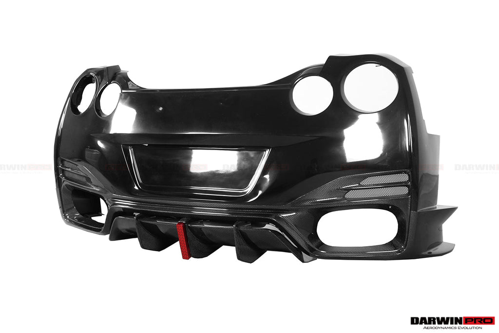 DarwinPRO 2008-2022 Nissan GTR R35 CBA & DBA & EBA BKSSII Style Rear Bumper with Diffuser Undertray & LED Light