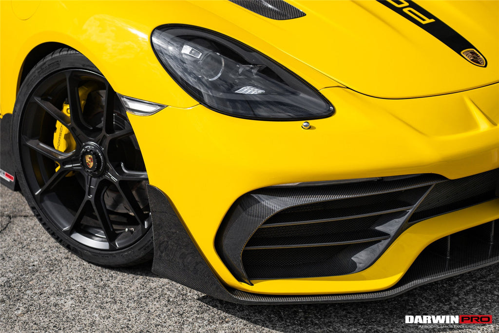 DarwinPRO 2021-2025 Porsche 718 Cayman & Boxster Stuttmate Part Carbon Fiber Front Bumper With ACC Hole