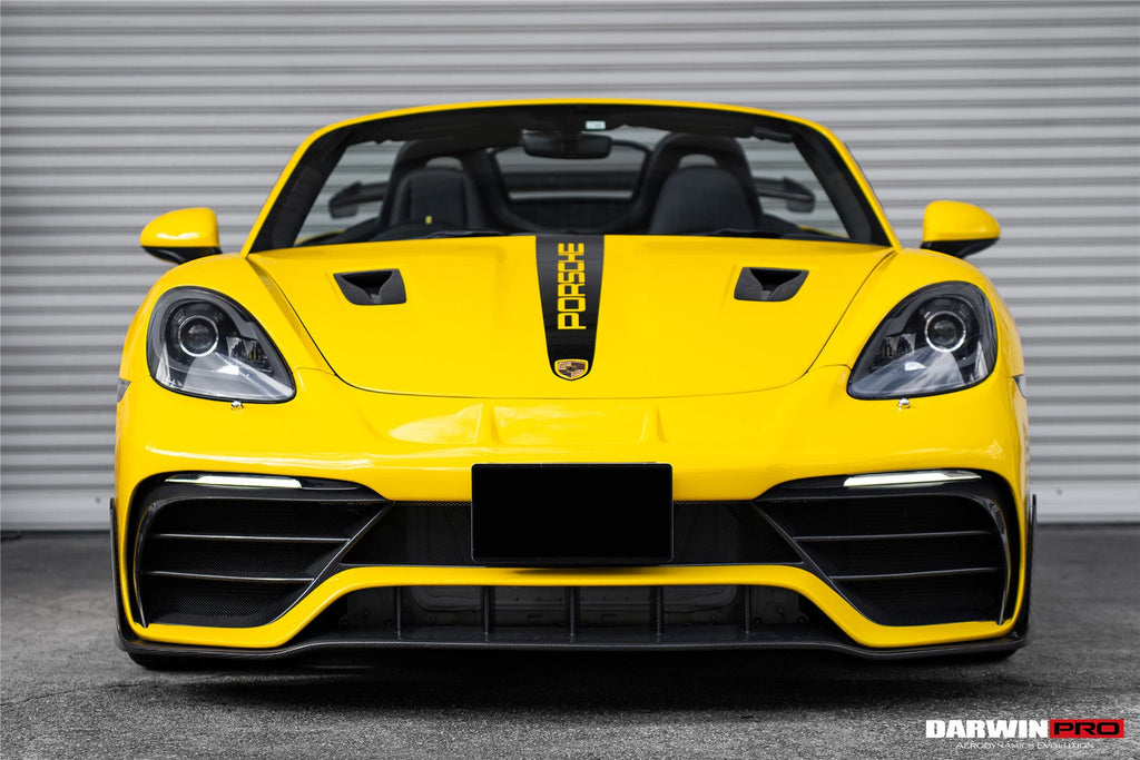DarwinPRO 2021-2025 Porsche 718 Cayman & Boxster Stuttmate Part Carbon Fiber Front Bumper With ACC Hole