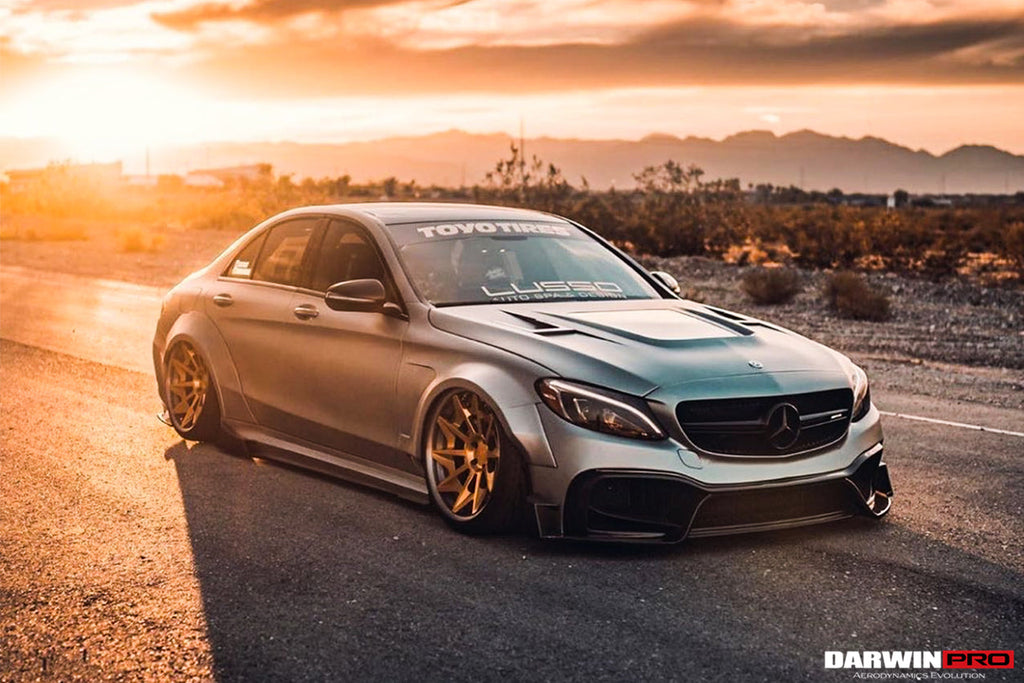 2015-2021 Mercedes Benz W205 C63 S AMG Sedan IMP Performance Partial Carbon Fiber front bumper - DarwinPRO Aerodynamics