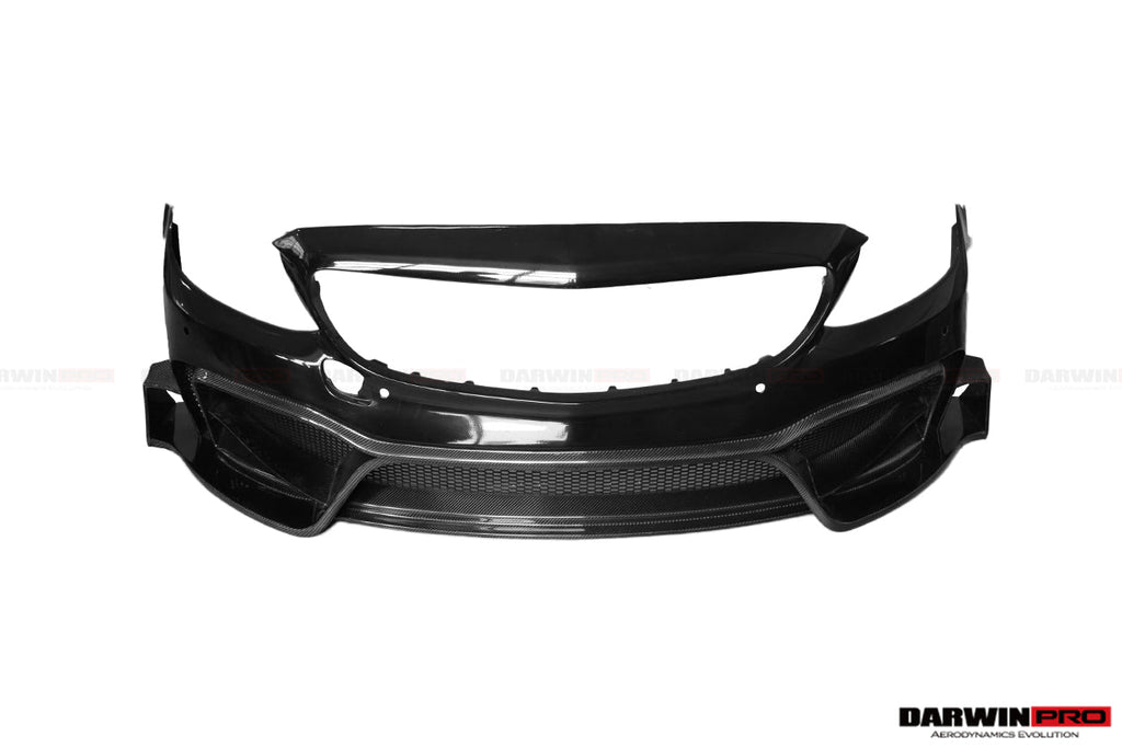 2015-2021 Mercedes Benz W205 C63 S AMG Sedan IMP Performance Partial Carbon Fiber front bumper - DarwinPRO Aerodynamics