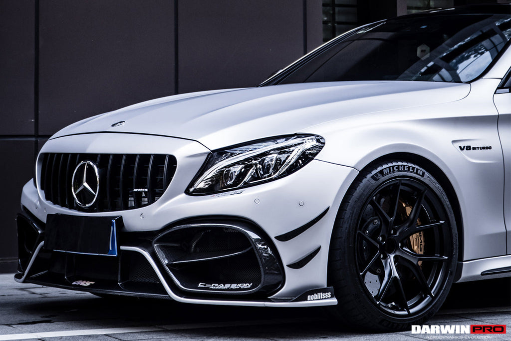 2015-2021 Mercedes Benz W205 C63 C63S AMG Coupe IMP Performance Partial Carbon Fiber Front Bumper With Canards