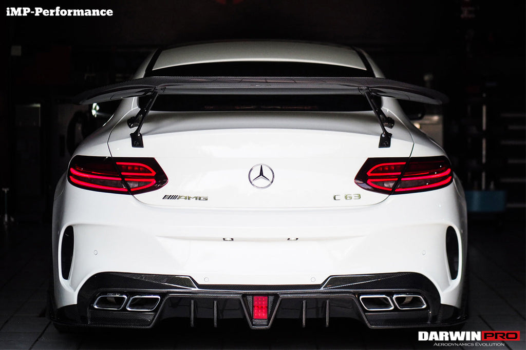 2015-2018 Mercedes Benz C-Class Coupe IMP Performance Partial Carbon Fiber Rear Bumper - DarwinPRO Aerodynamics