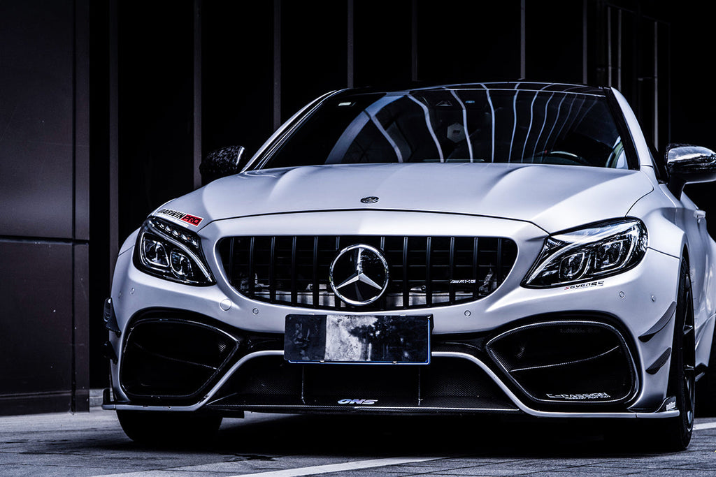 2015-2021 Mercedes Benz W205 C63 C63S AMG Coupe IMP Performance Partial Carbon Fiber Front Bumper With Canards