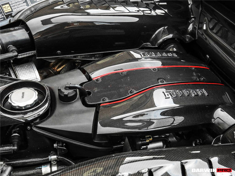 2015-2020 Ferrari 488 GTB & Spider Dry Carbon Fiber Engine Cover Replacement - DarwinPRO Aerodynamics