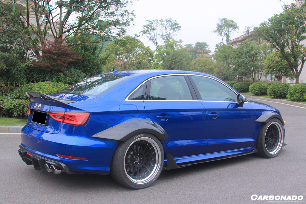 2017-2020 Audi RS3 8V.2 Sedan Only BKSS Style Carbon Fiber Side Skirts Under Board