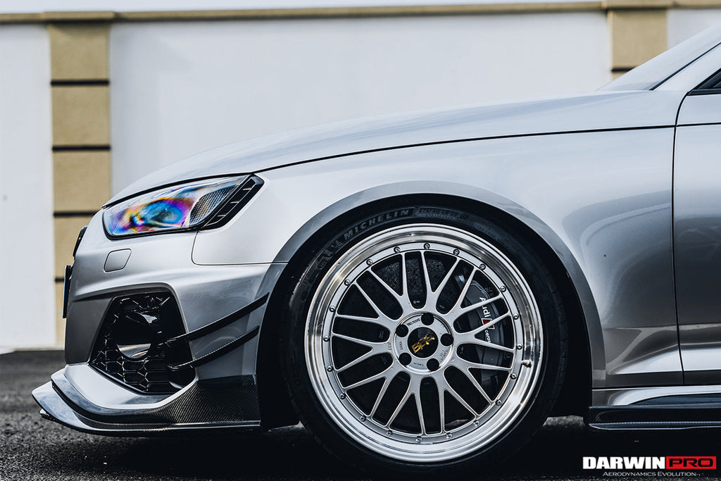 2020-2024 Audi RS4 B9.5 BKSS Style Carbon Fiber Front Bumper Canards