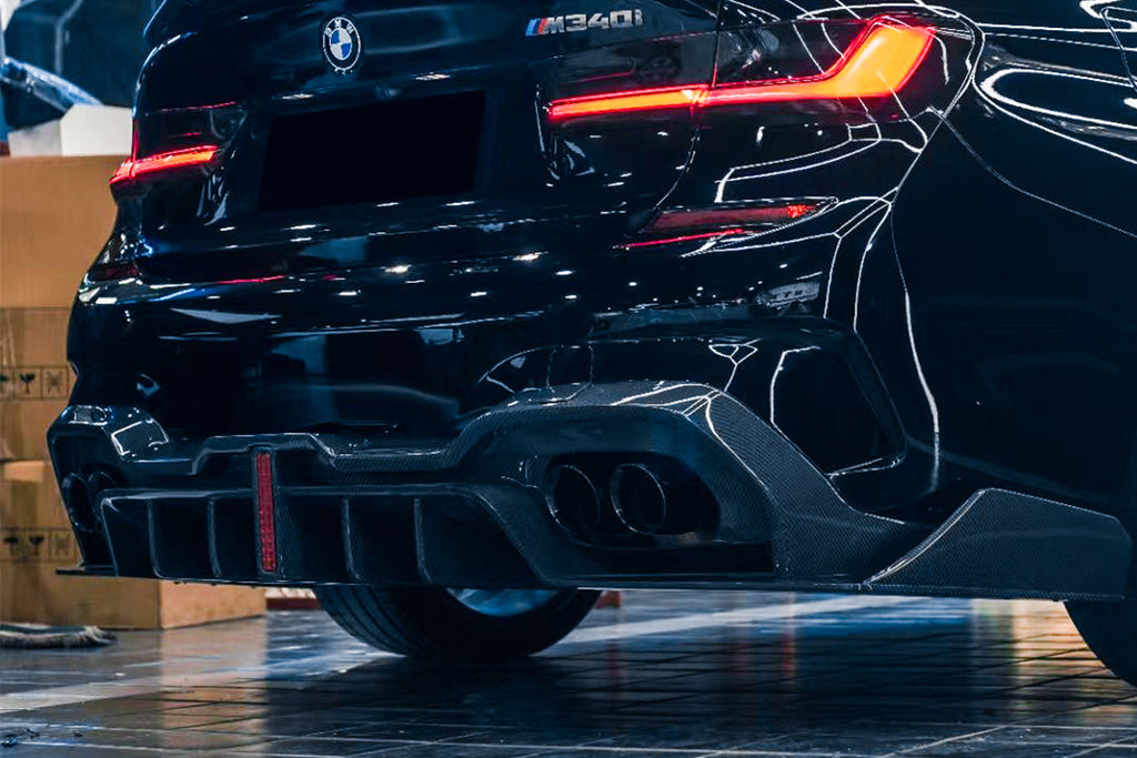 2019-2022 BMW 3 Series G20 G28 BKSS Style Carbon Fiber Rear Diffuser (With 4 Exhaust tips)