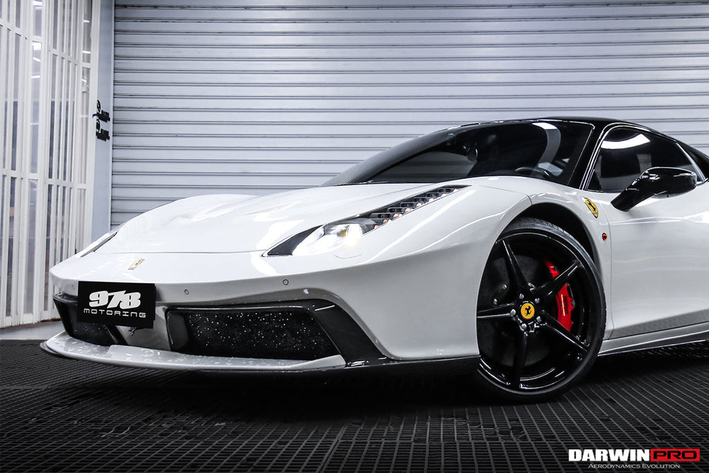 DarwinPRO 2010-2015 Ferrari 458 Coupe  Spider BKSS Style Carbon Fiber Hood and Partial Carbon Fiber Front bumper - DarwinPRO Aerodynamics