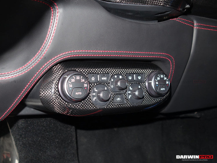2010-2015 Ferrari 458 Coupe Spider  Speciale Dry Carbon Fiber AC Control Panel Cover - DarwinPRO Aerodynamics