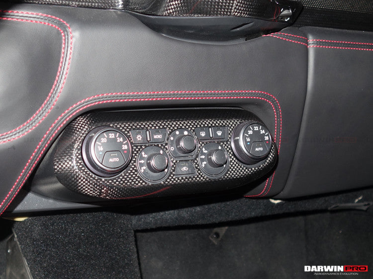 2010-2015 Ferrari 458 Coupe Spider  Speciale Dry Carbon Fiber AC Control Panel Cover - DarwinPRO Aerodynamics