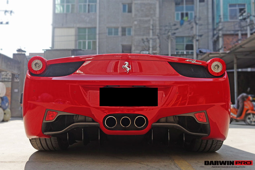 2010-2015 Ferrari 458 Coupe Spider Carbon Fiber Rear Diffuser - DarwinPRO Aerodynamics