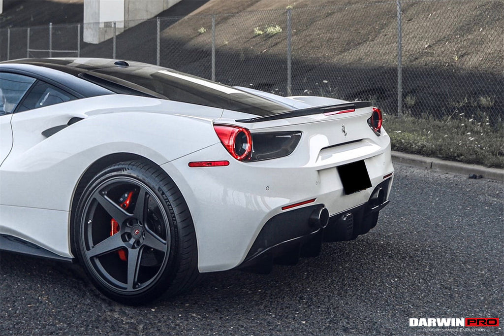 2015-2020 Ferrari 488 GTB Spyder Dry Carbon Fiber Rear Light Satellite Covers - DarwinPRO Aerodynamics