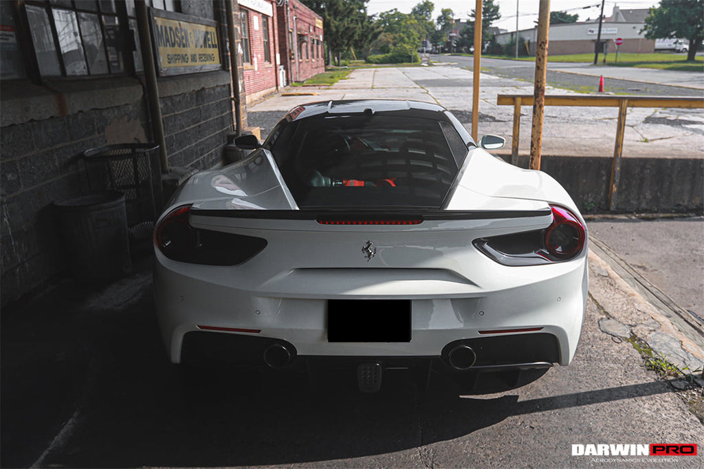 2015-2020 Ferrari 488 GTB Spyder Dry Carbon Fiber Rear Light Satellite Covers - DarwinPRO Aerodynamics