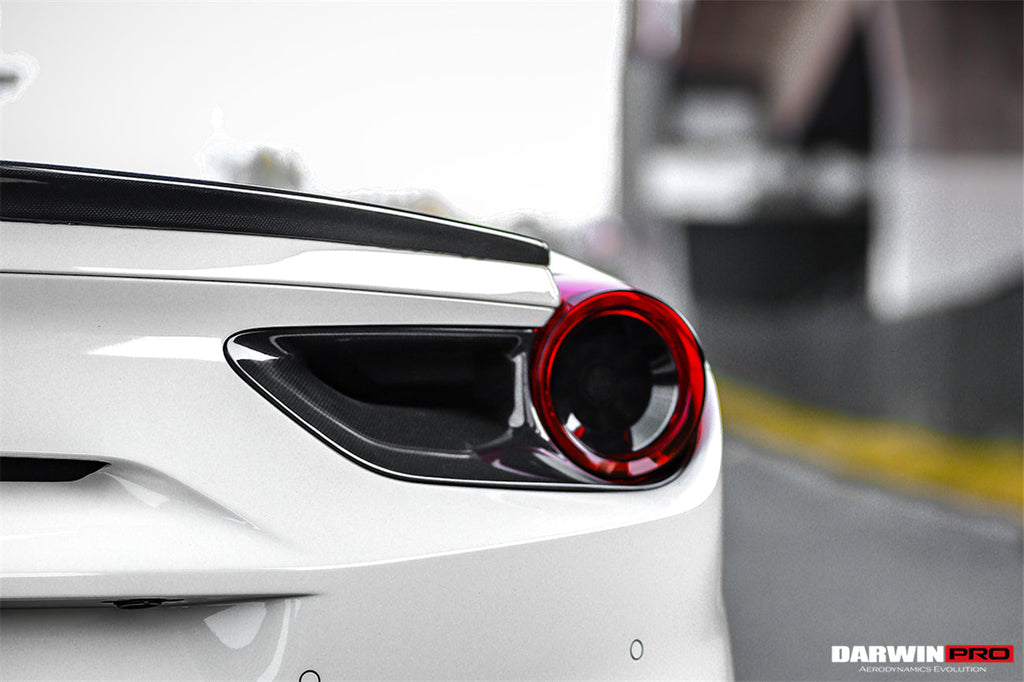 2015-2020 Ferrari 488 GTB Spyder Dry Carbon Fiber Rear Light Satellite Covers - DarwinPRO Aerodynamics