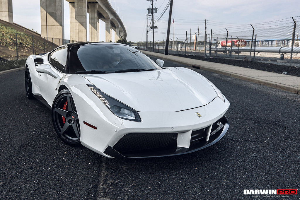 2015-2020 Ferrari 488 GTB & Spider Dry Carbon Fiber Side Air Intake Fins - DarwinPRO Aerodynamics
