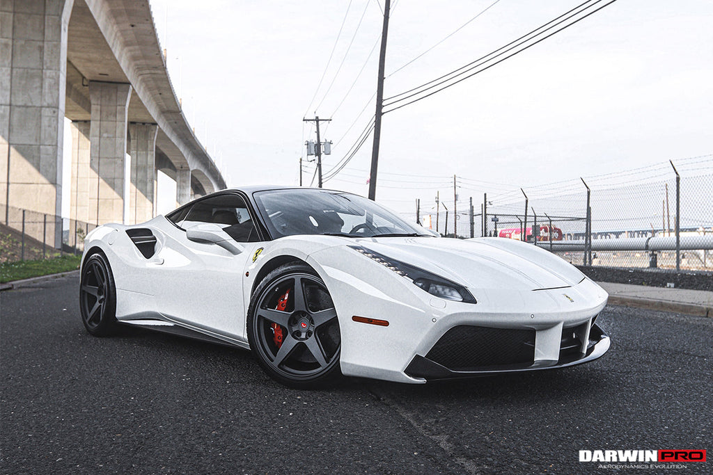 2015-2020 Ferrari 488 GTB & Spider Dry Carbon Fiber Side Air Intake Fins - DarwinPRO Aerodynamics