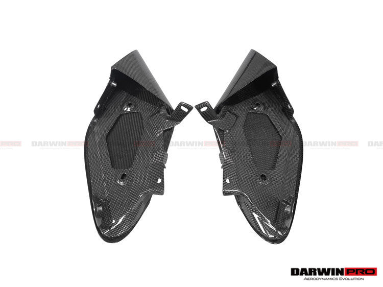 2015-2020 Ferrari 488 GTB & Spider Dry Carbon Fiber Side Air Intake Fins - DarwinPRO Aerodynamics