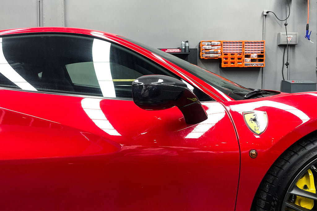 2015-2020 Ferrari 488 GTB & Spider Carbon Fiber Mirror House & Base Replacement