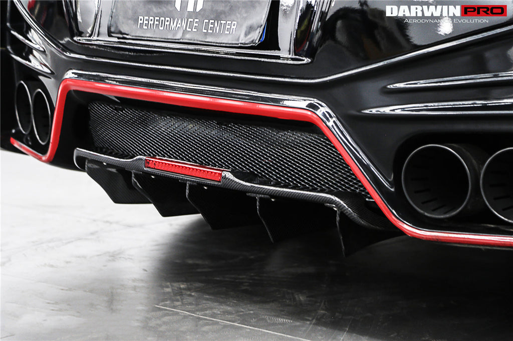 2012-2022 Nissan GTR R35 DBA & EBA NSM Style Carbon Fiber Rear Diffuser Undertary With canards & break light