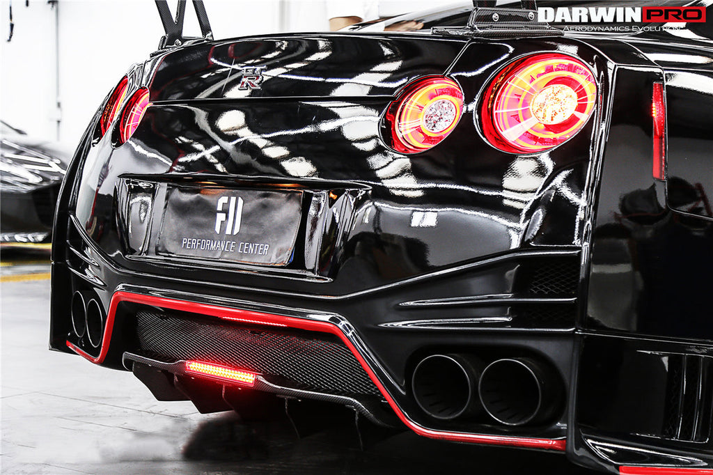 2012-2022 Nissan GTR R35 DBA & EBA NSM Style Carbon Fiber Rear Diffuser Undertary With canards & break light