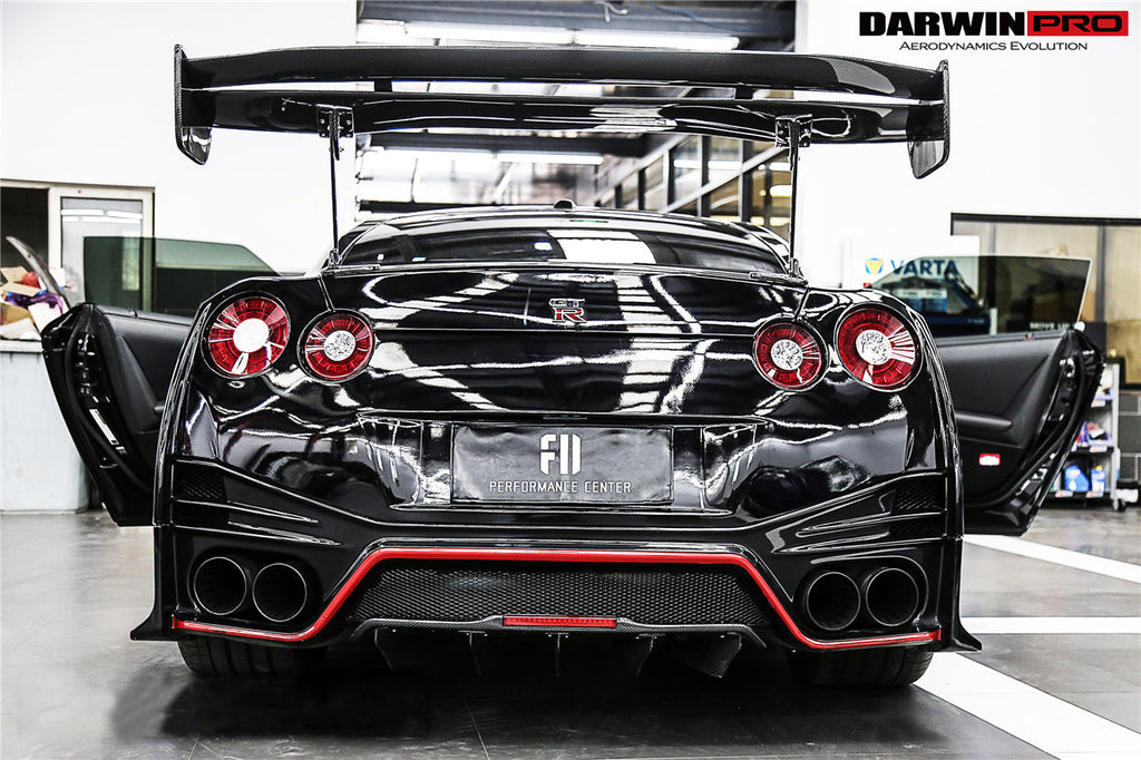 2012-2022 Nissan GTR R35 DBA & EBA NSM Style Carbon Fiber Rear Diffuser Undertary With canards & break light