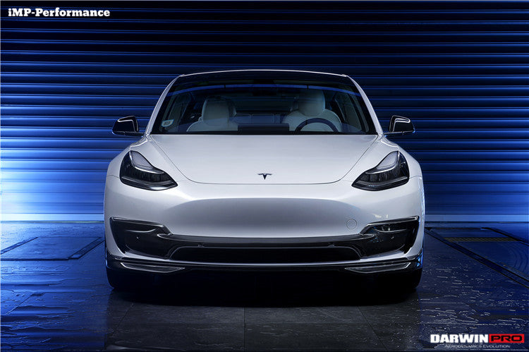 2017-2023 Tesla Model 3 IMP Performance Carbon Fiber Middle Front Lip - DarwinPRO Aerodynamics