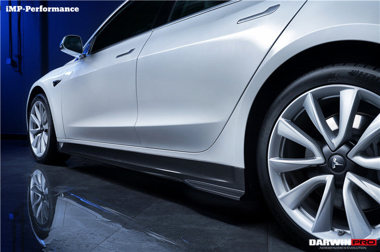 2017-2023 Tesla Model 3 IMP Performance Carbon Fiber Side Skirts - DarwinPRO Aerodynamics