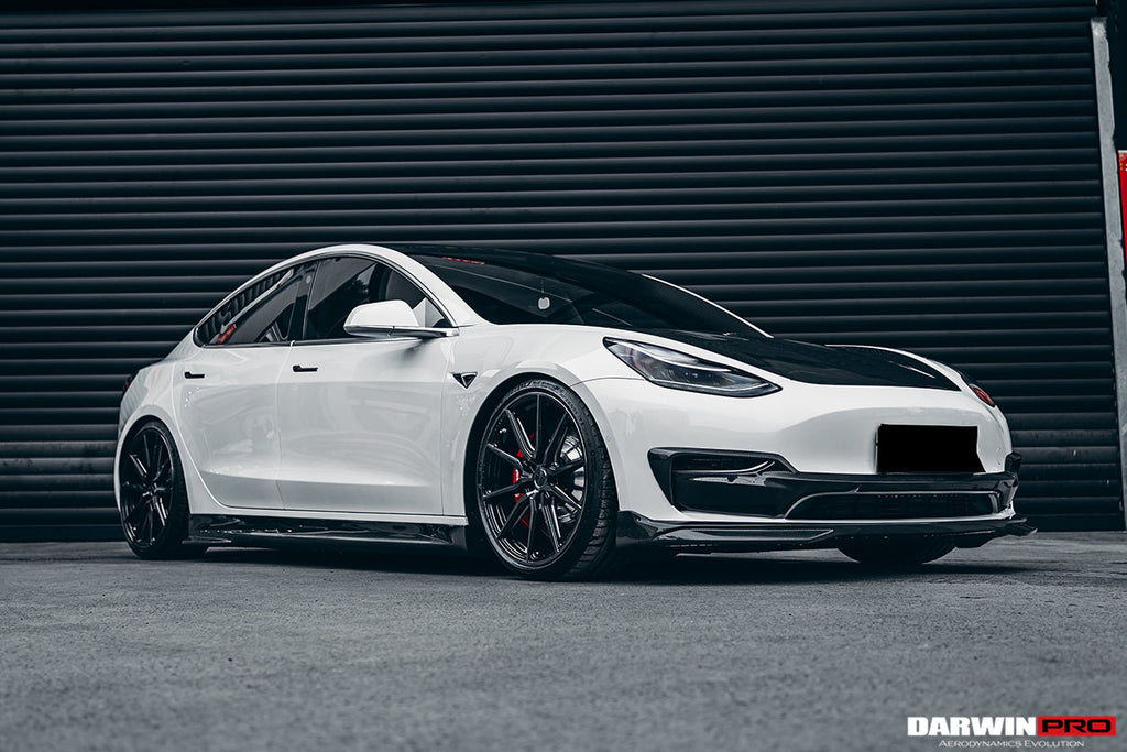 2017-2023 Tesla Model 3 IMP Performance Carbon Fiber Front Lip - DarwinPRO Aerodynamics