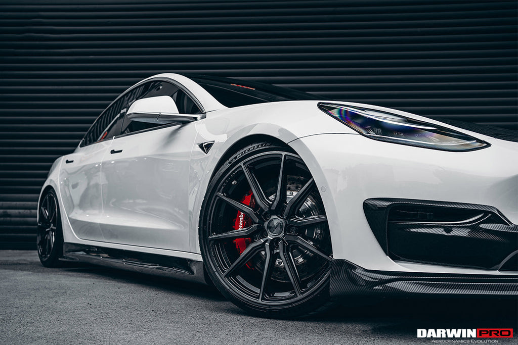 2017-2023 Tesla Model 3 IMP Performance Carbon Fiber Side Skirts - DarwinPRO Aerodynamics