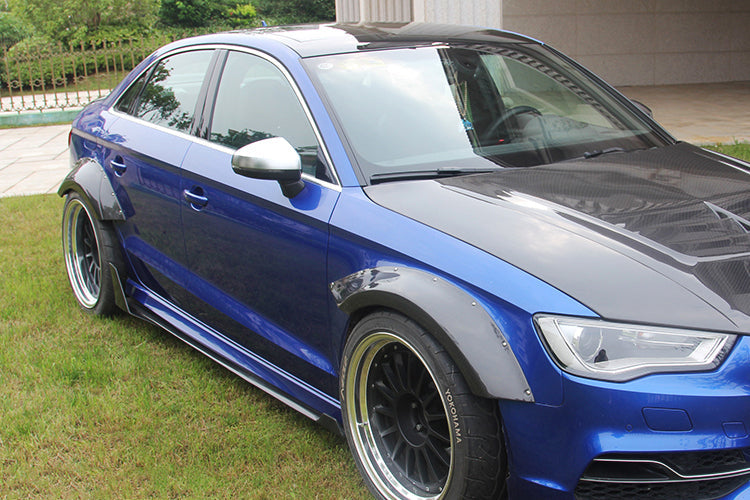 2013-2016 Audi S3 & A3 Sline 8V.1 Sedan BKSS Style Side Skirts with Winglets