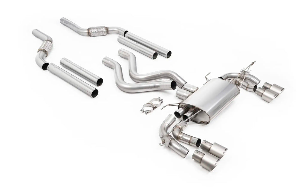 Milltek 80mm Non-Resonated Cat-Back Exhaust for Land Rover Defender 110 OCTA, Brushed Titanium Tips