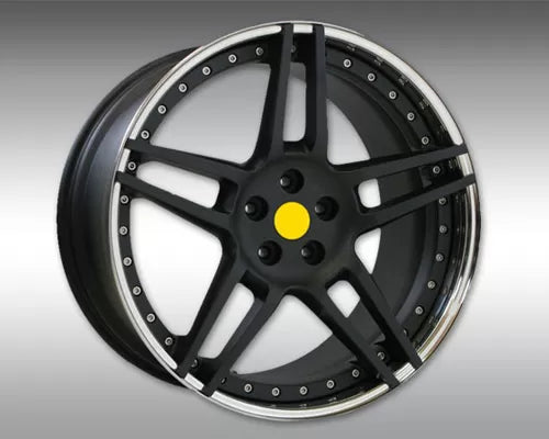 Novitec NF3 3-Piece Rear Wheel Black with Polished Lip 22x11.5 for Ferrari California, California T 2008-2017
