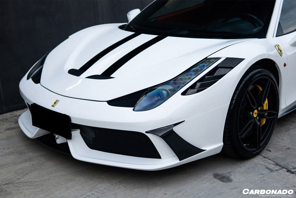 2010-2015 Ferrari 458 Coupe & Spider speciale Style Front Bumper - Carbonado