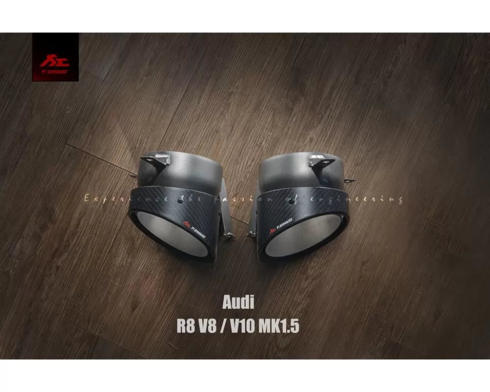 FI Exhaust Dual Tips with Carbon Fiber Audi R8 V8 | V10 MK1.5 l 2013-2015