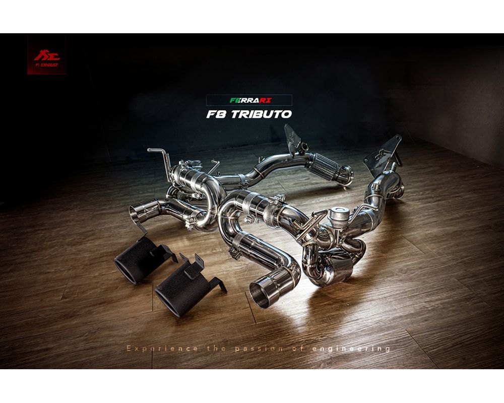 FI Exhaust Valvetronic Muffler with Dual Silver Tips Ferrari F8 Tributo OPF 2019-2023