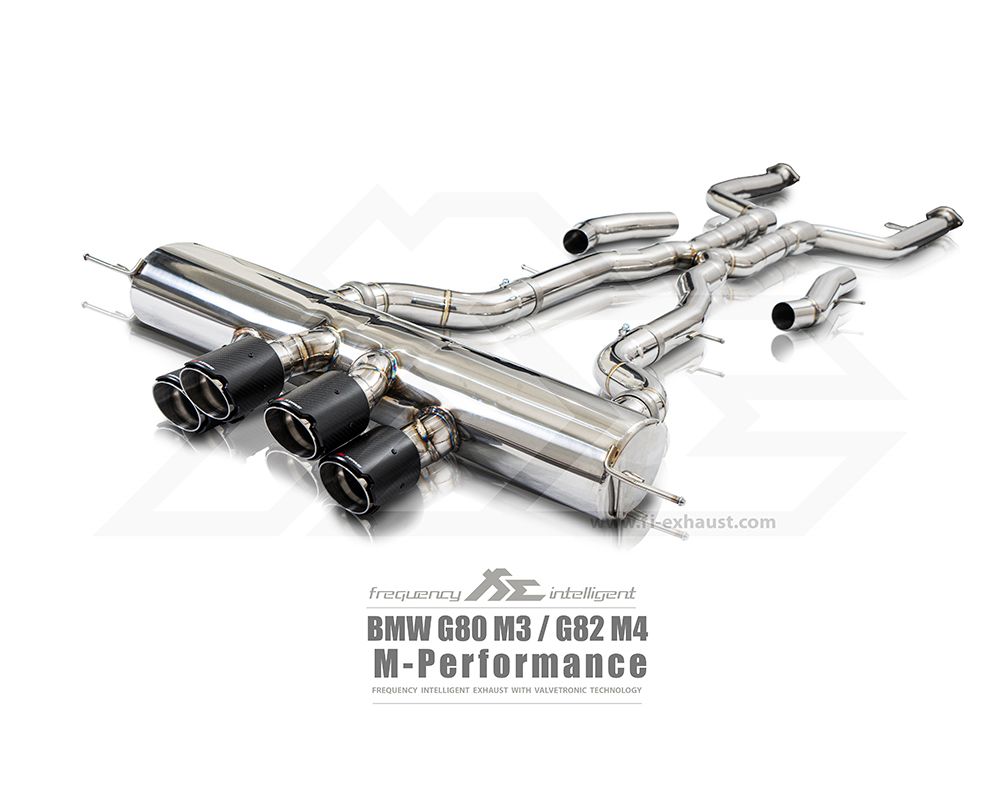 FI Exhaust Quad Tips with Carbon Fiber BMW M3 G80 | M4 G82 2021+