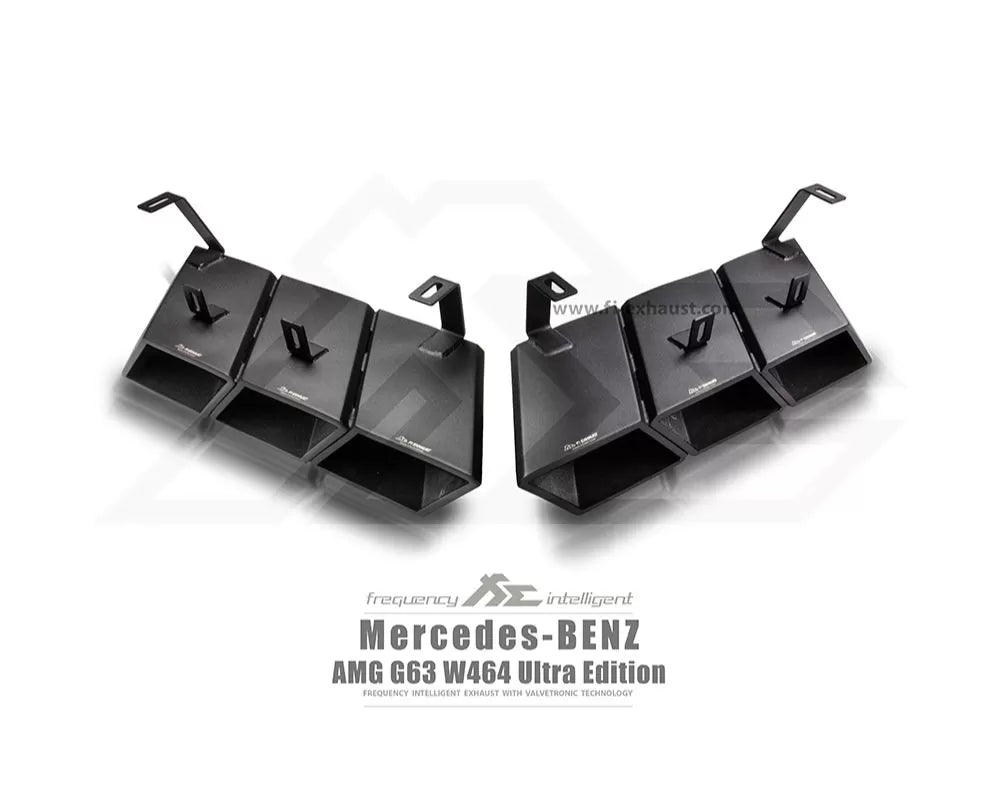 Fi Exhaust Triple Square Ceramic Coated Tips in Matte Black Mercedes-Benz W463A G500 | 4.0TT M176 | Ultra Edition | 2018+