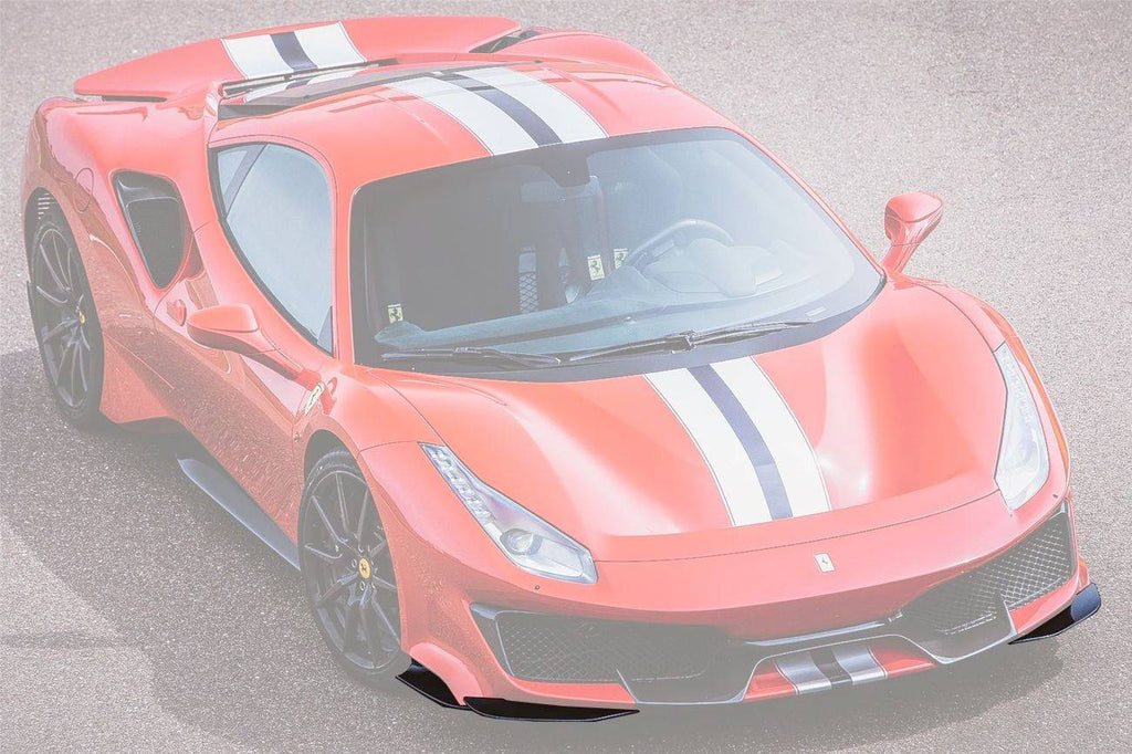 2018-2022 Ferrari 488 Pista OEM Style Carbon Fiber Front Bumper Side Splitter - Carbonado
