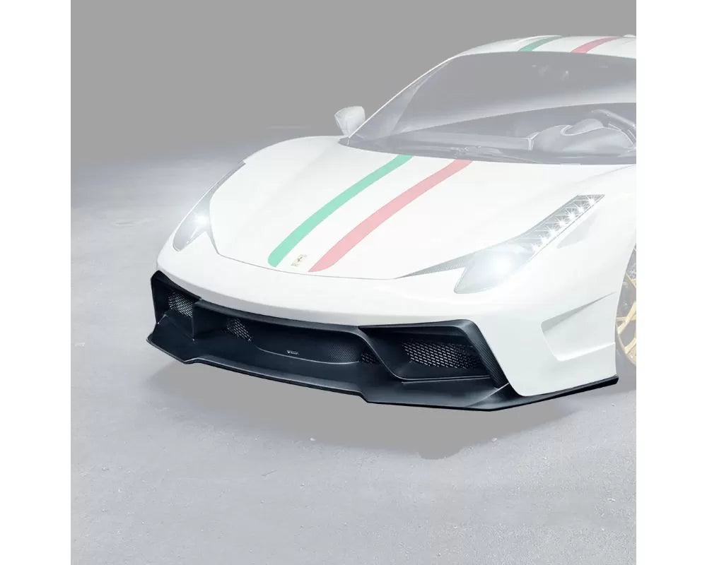 Vorsteiner VX Aero Glossy Carbon Fiber PP 1x1 Front Bumper w/Front Spoiler Ferrari 458 Italia 2010-2015
