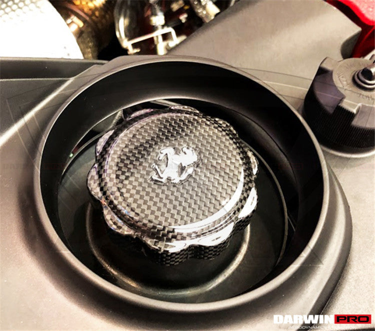 2010-2023 Ferrari (ALL MODELS) Dry Carbon Fiber Oil Cap cover - DarwinPRO Aerodynamics