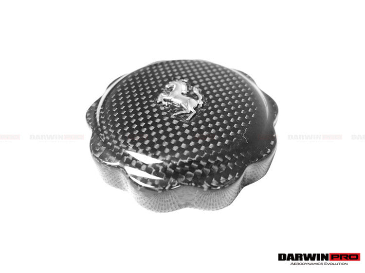 2010-2023 Ferrari (ALL MODELS) Dry Carbon Fiber Oil Cap cover - DarwinPRO Aerodynamics