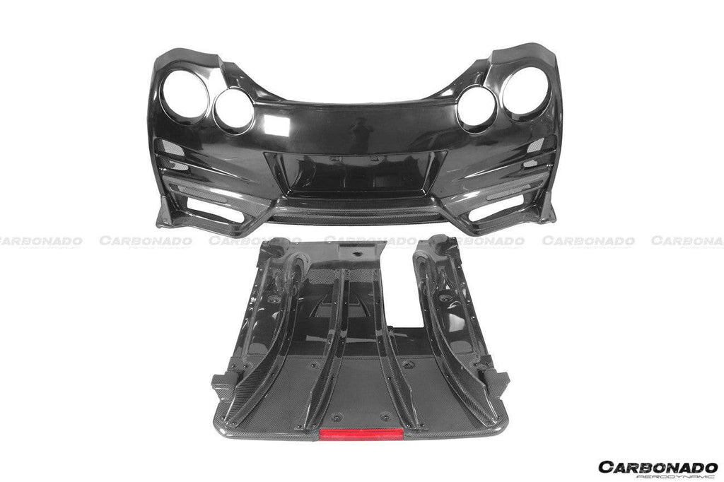 2008-2022 Nissan GTR R35 CBA/DBA/EBA TS Style Rear Bumper With Diffuser - Carbonado Aero