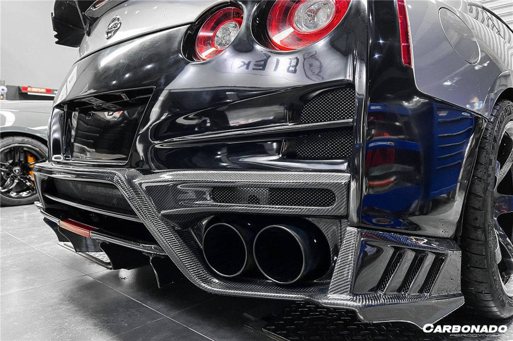 2008-2022 Nissan GTR R35 CBA/DBA/EBA TS Style Rear Bumper With Diffuser - Carbonado Aero