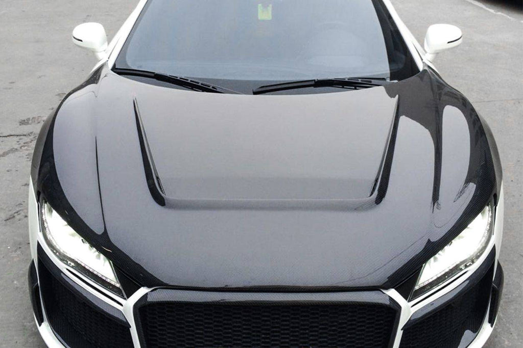 2006-2015 Audi R8 Coupe & Spyder P Style Carbon Fiber Hood - Carbonado
