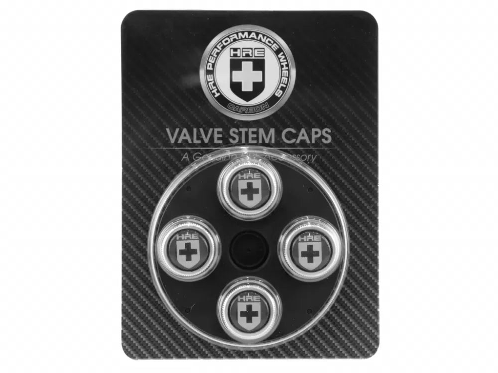 HRE Silver Carbon Valve Stem Caps